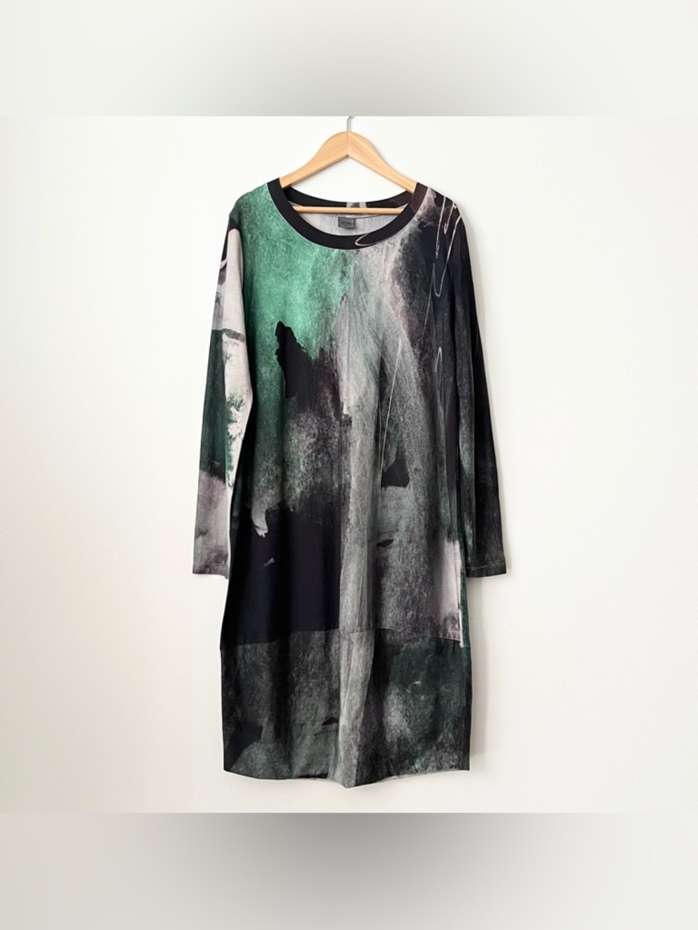 Crea Concept Paris Abstract Print Jersey Dress Size M Art Avant Garde Lagenlook